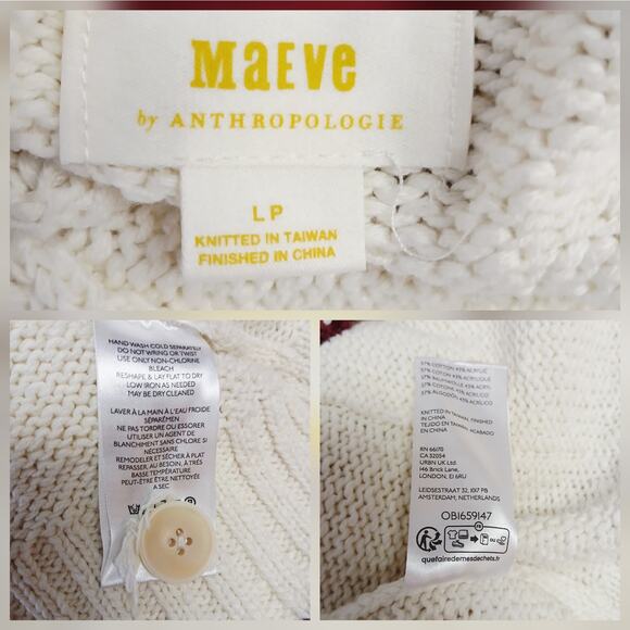 Maeve By Anthropologie SZ LP Cardigan Embroidered Cherries-Ivory- Shawl Collar - Picture 6 of 6